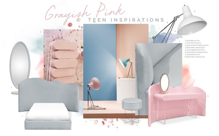 pink and grey kids bedroom