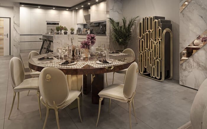Dinning room project with gold details