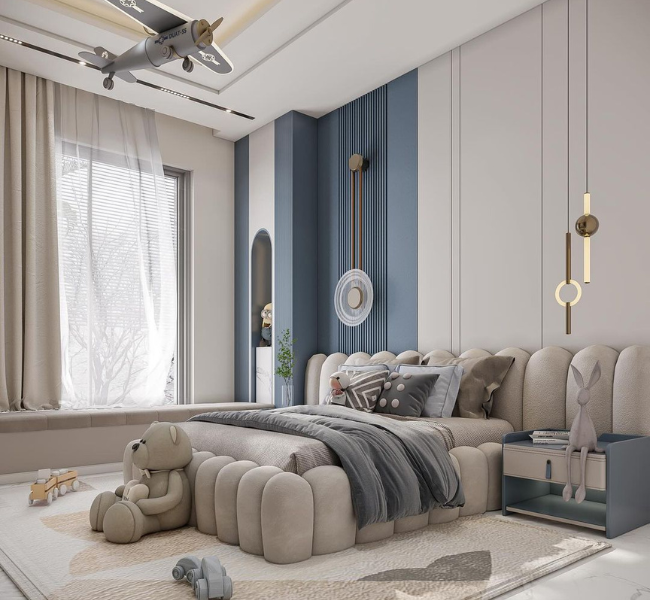 A Dreamland in Soft Hues – A Modern Kid’s Bedroom Retreat
