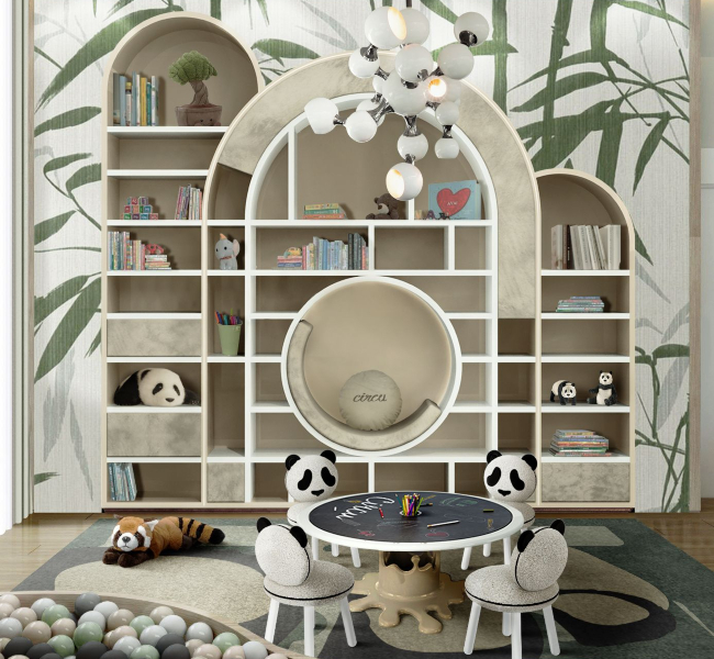 A Maigcal Kids' Study Area That Is Also a Panda-filled Land