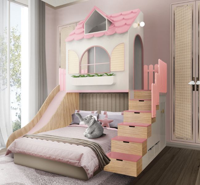 A Pink Paradise With the Dolly Playhouse Bed