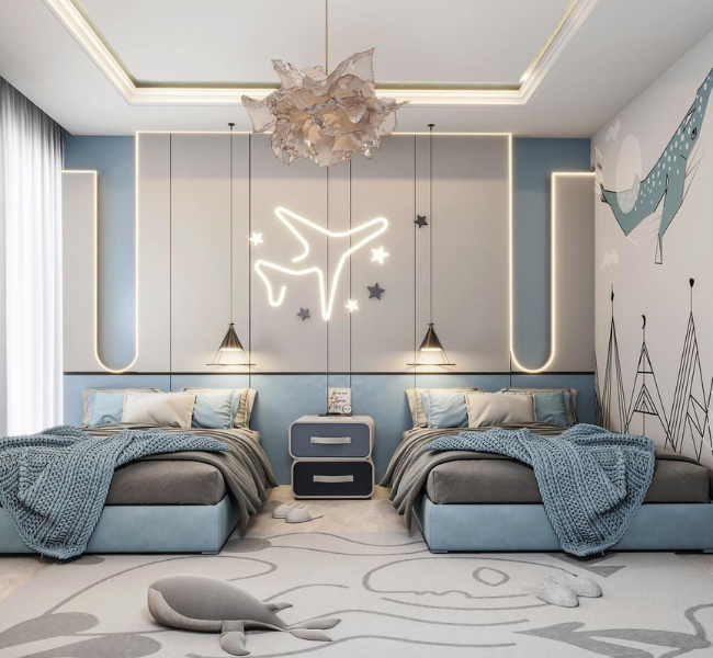 Creating a Dreamy Blue Bedroom for Two Little Boys