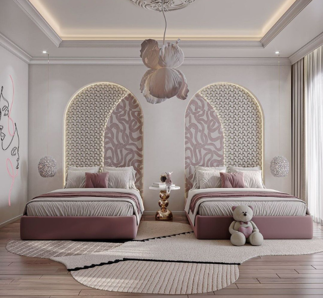 Enchanting Pink Haven: Dreamy Girls' Bedroom in Abu Dhabi
