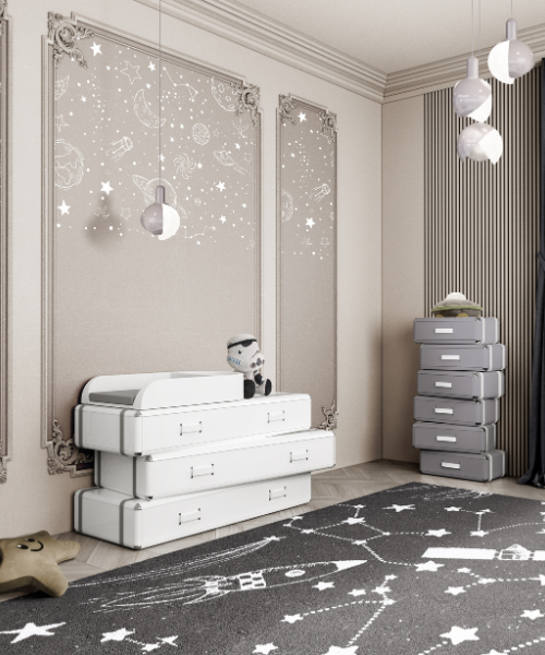 Ethereal Dreams: A Grey and Galaxy-Inspired Nursery