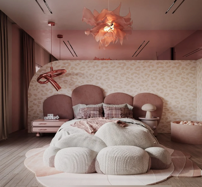 Inside Mai Saad’s Pink Children’s Bedroom: Soft Curves and Playful Details