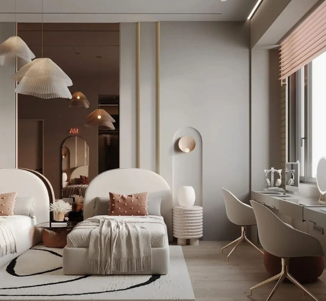 Neutral Twin Bedroom