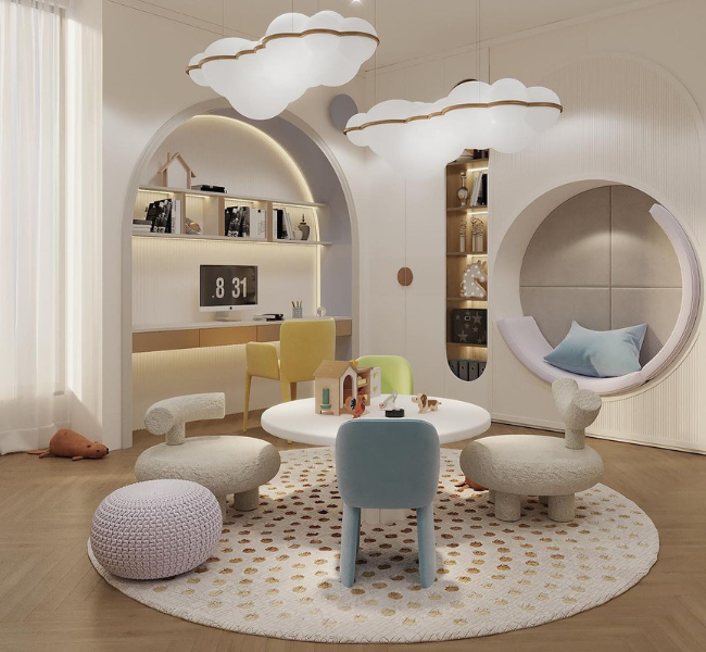 Rainbow Paradise: A Vibrant Playroom for Creative Kids"