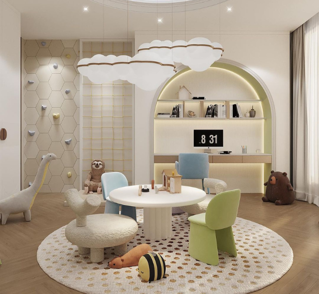 Rainbow Paradise: A Vibrant Playroom for Creative Kids"
