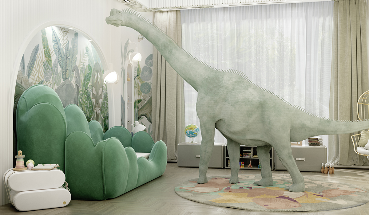 The Rhino’s Troupe Round circu magical furniture kids rugs