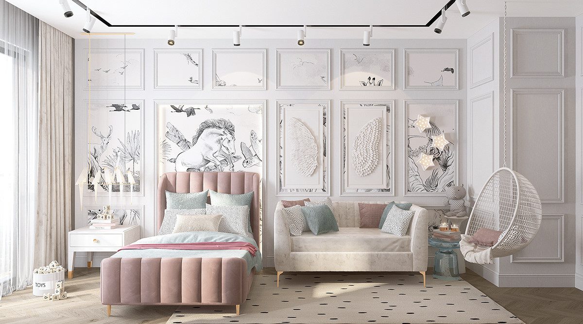 Modern Girls Bedroom Design by Kalender Söylemez