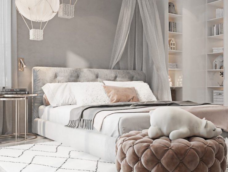 Contemporary Girl's Bedroom in Soft Tones