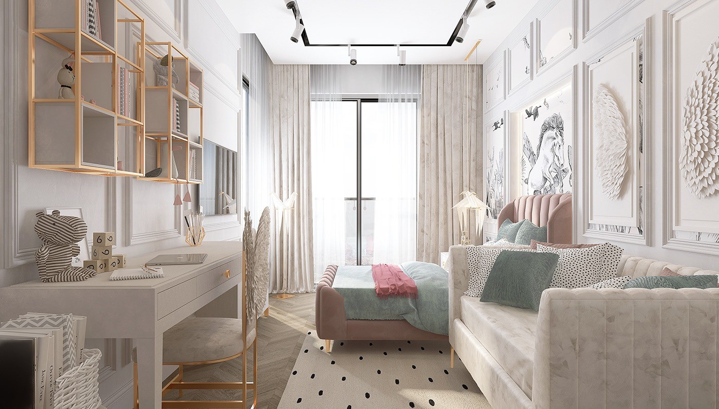 Modern Girls Bedroom Design by Kalender Söylemez