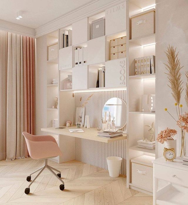Contemporary Girls Bedroom in Soft Tones