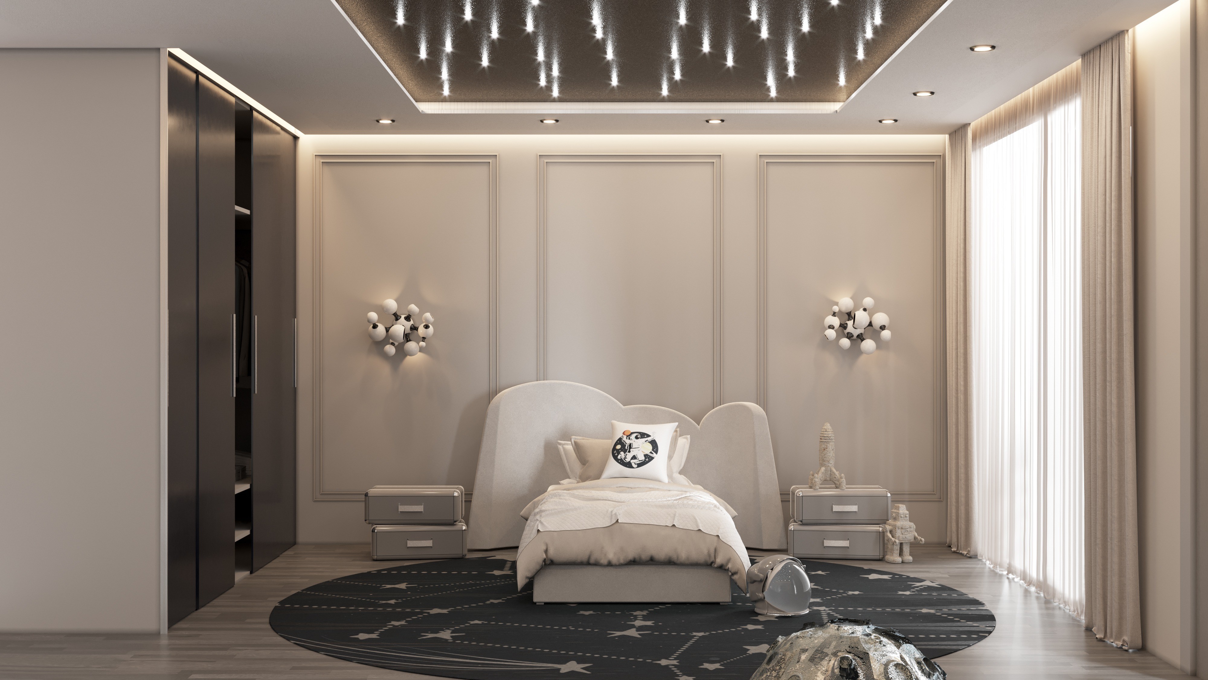 Luxury Space Theme Kids Room