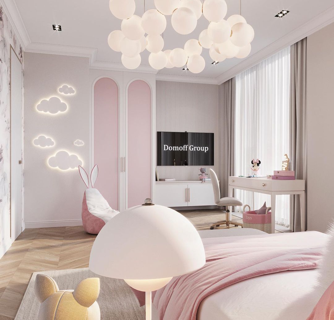 Lovely Pink Girls Bedroom Design by Egorova Marina