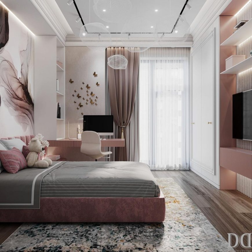 Modern Girls Bedroom Design by Donskova Design