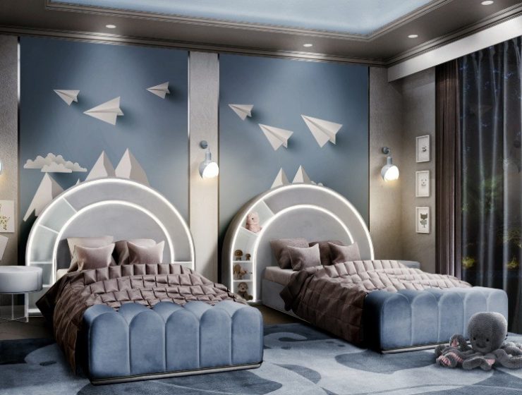 Blue-Toned Bedroom For Little Twins
