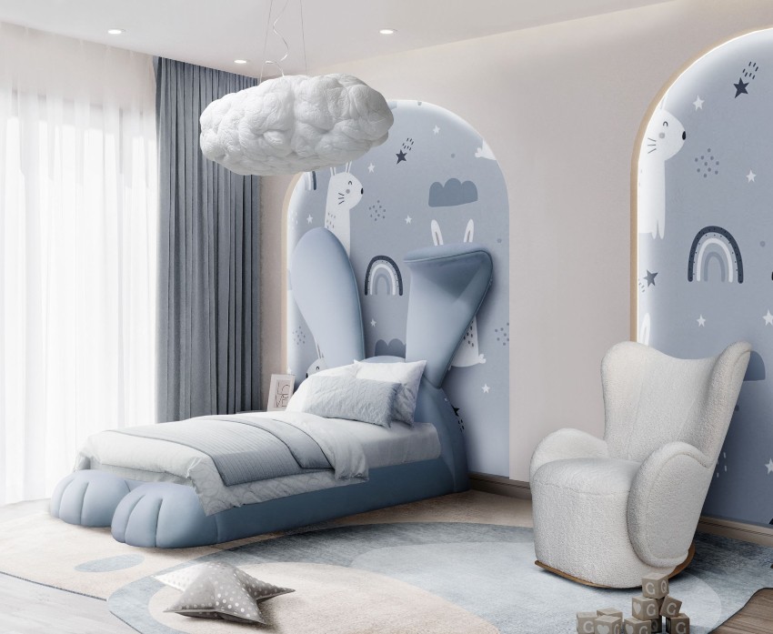 A Boy's Bedroom Design In Blue Tones