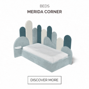 Blue Kids' Bedroom With Merida Corner Bed