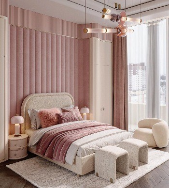 Pastel-Toned Bedroom By Maria Rubleva